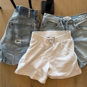 Zara Blue and White Women's Jean Shorts BUNDLE 1